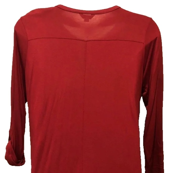 (NWT) Lucky Brand Women's Merlot Burnout Velvet Bib Henley Top Plus Size 1X - Picture 11 of 12